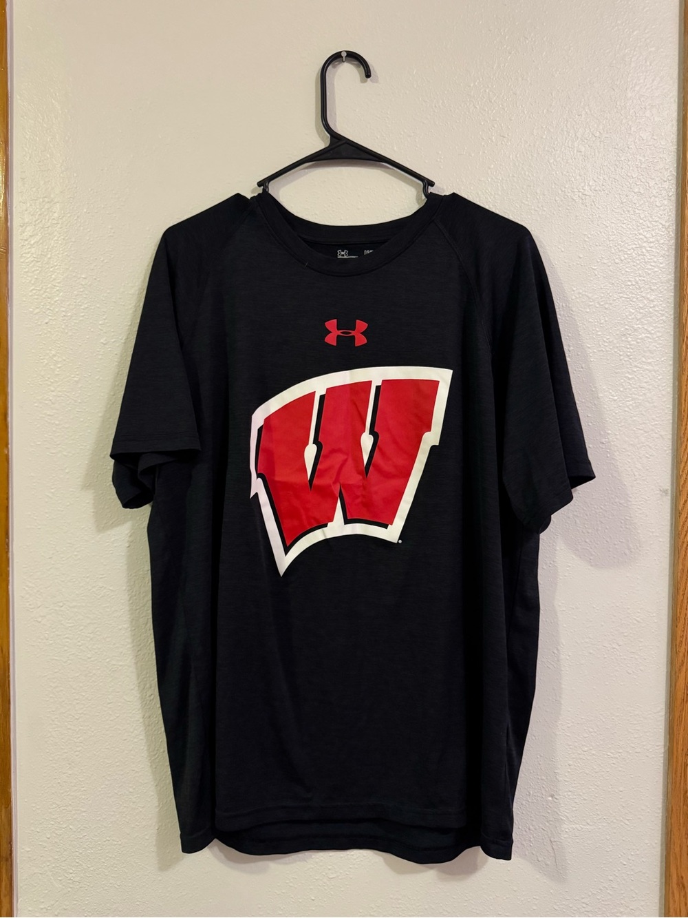 LG Black Short-Sleeve Tee with Red Logo